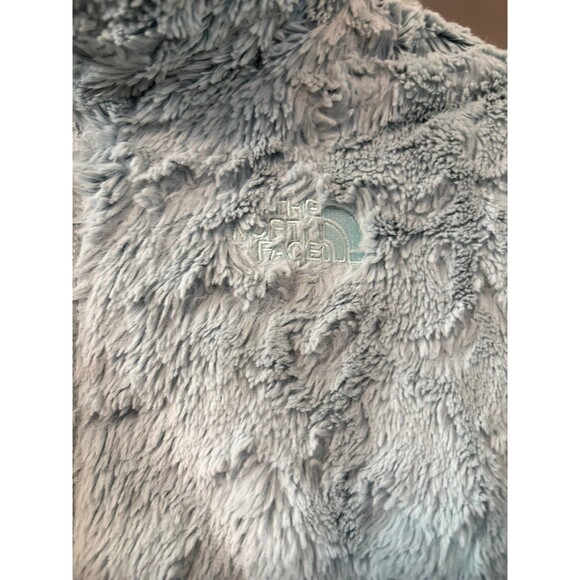 North face mossbud swirl girls large 14/16 gray blue reversible jacket coat - Picture 2 of 7